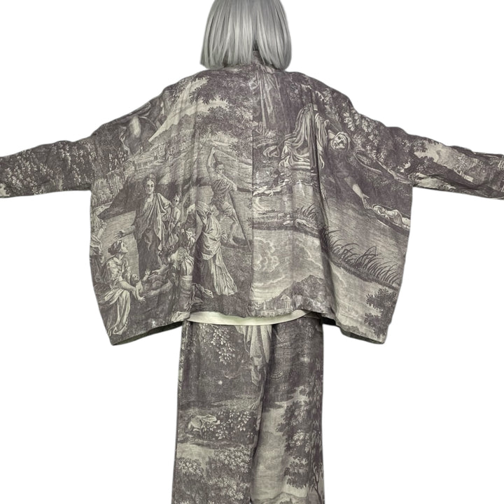 SCENIC PRINT LINEN OVERSIZED JACKET