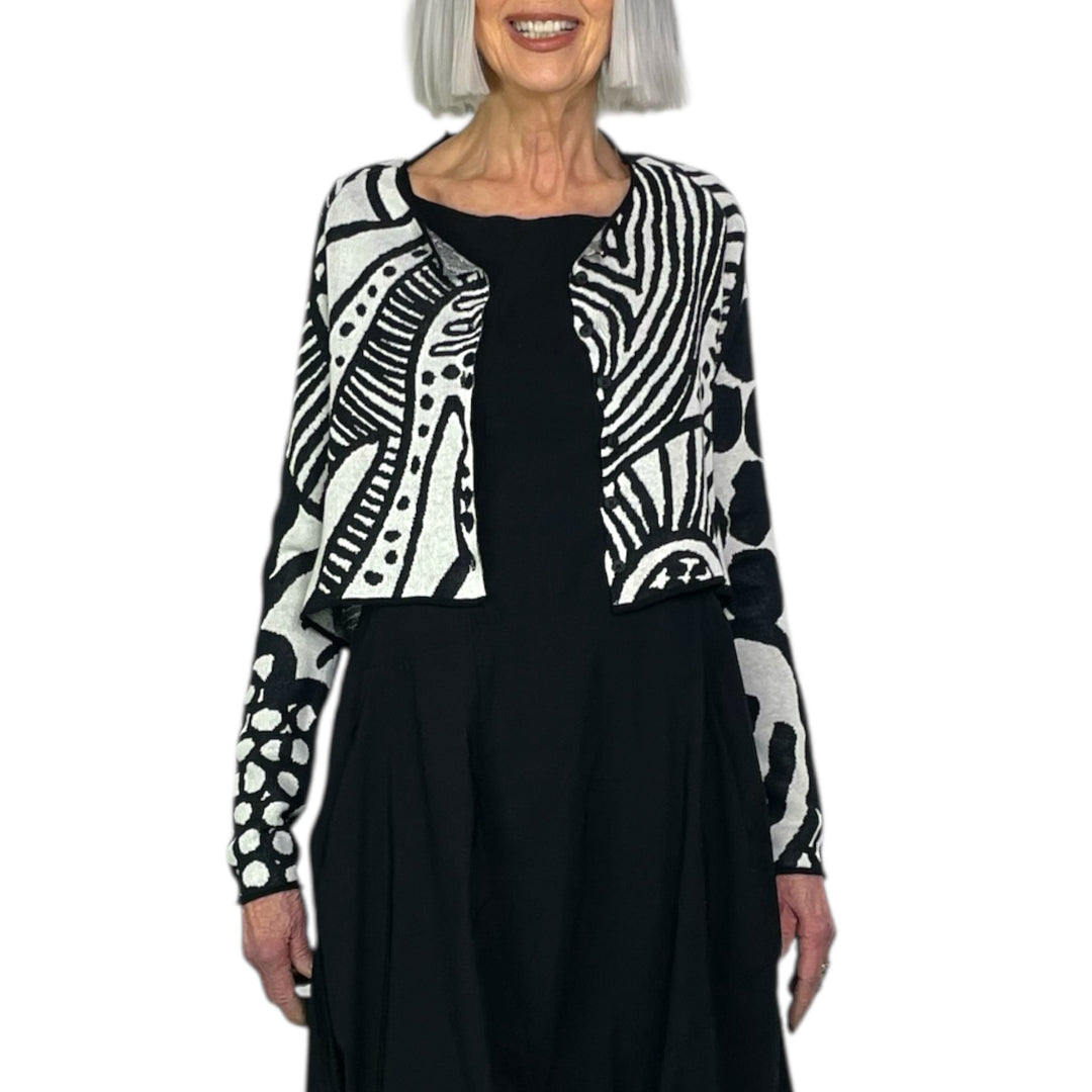 JACQUARD KNIT PRINT CARDIGAN