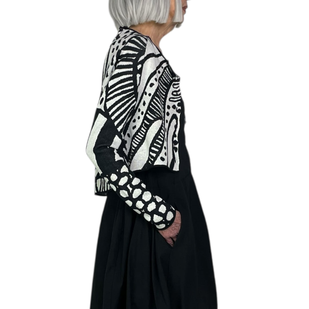 JACQUARD KNIT PRINT CARDIGAN