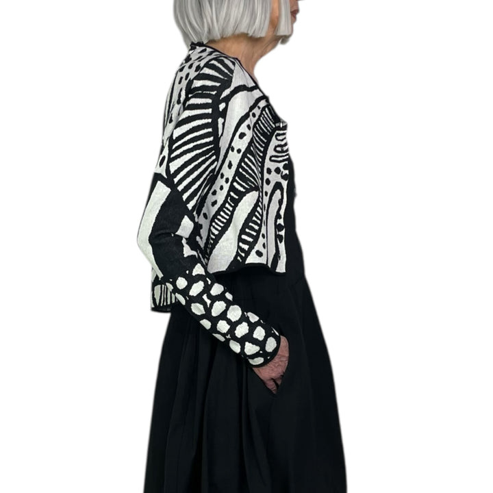JACQUARD KNIT PRINT CARDIGAN