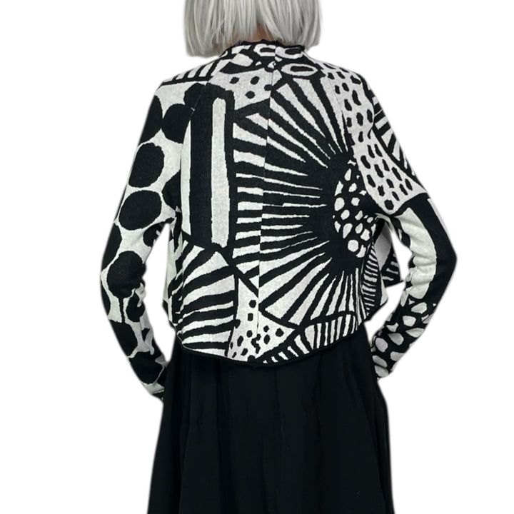 JACQUARD KNIT PRINT CARDIGAN