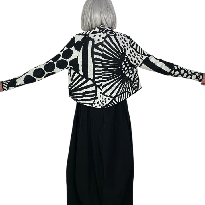JACQUARD KNIT PRINT CARDIGAN