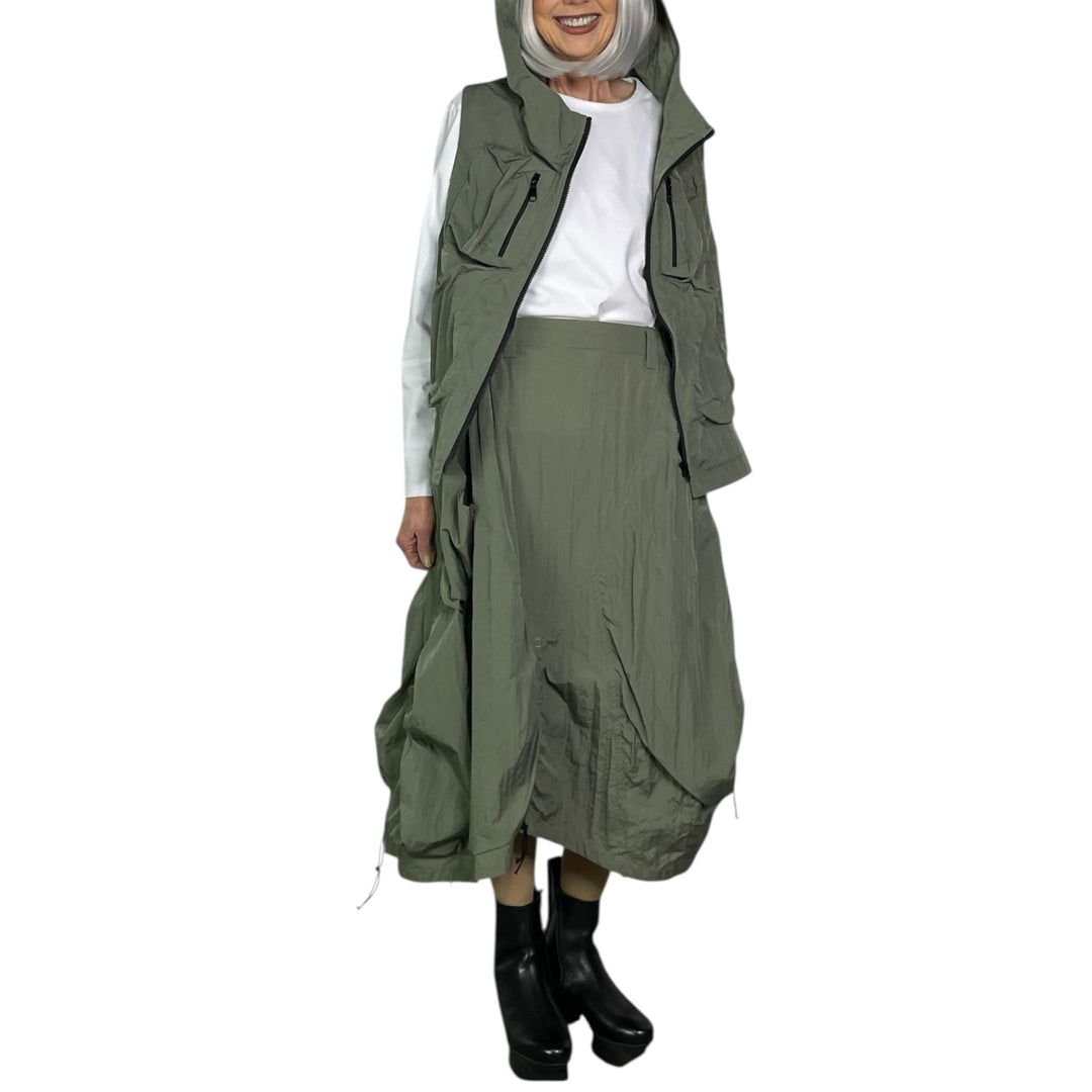 RUCHED A-LINE SKIRT