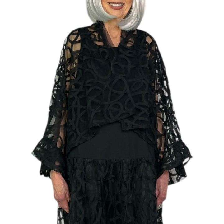 MESH SWIRL KIMONO JACKET