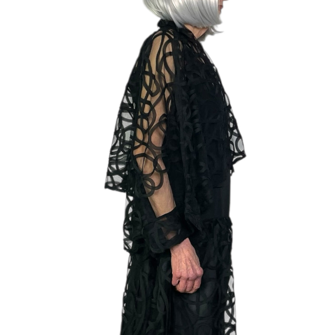 MESH SWIRL KIMONO JACKET