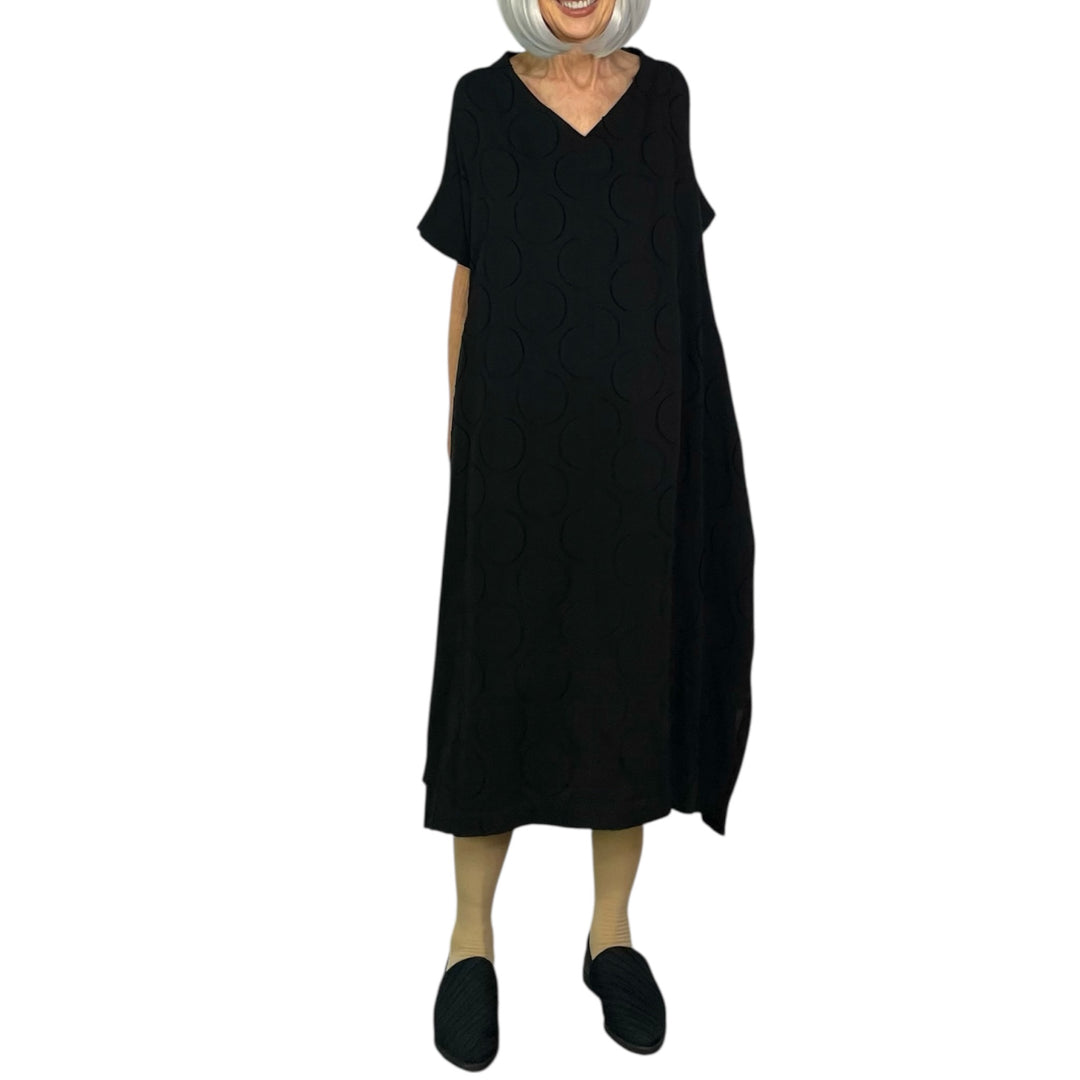 CIRCLES V-NECK DRESS