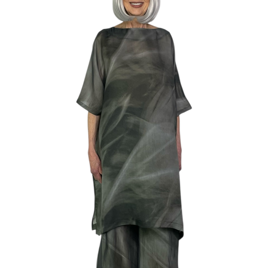 PRINTED ORGANZA TUNIC