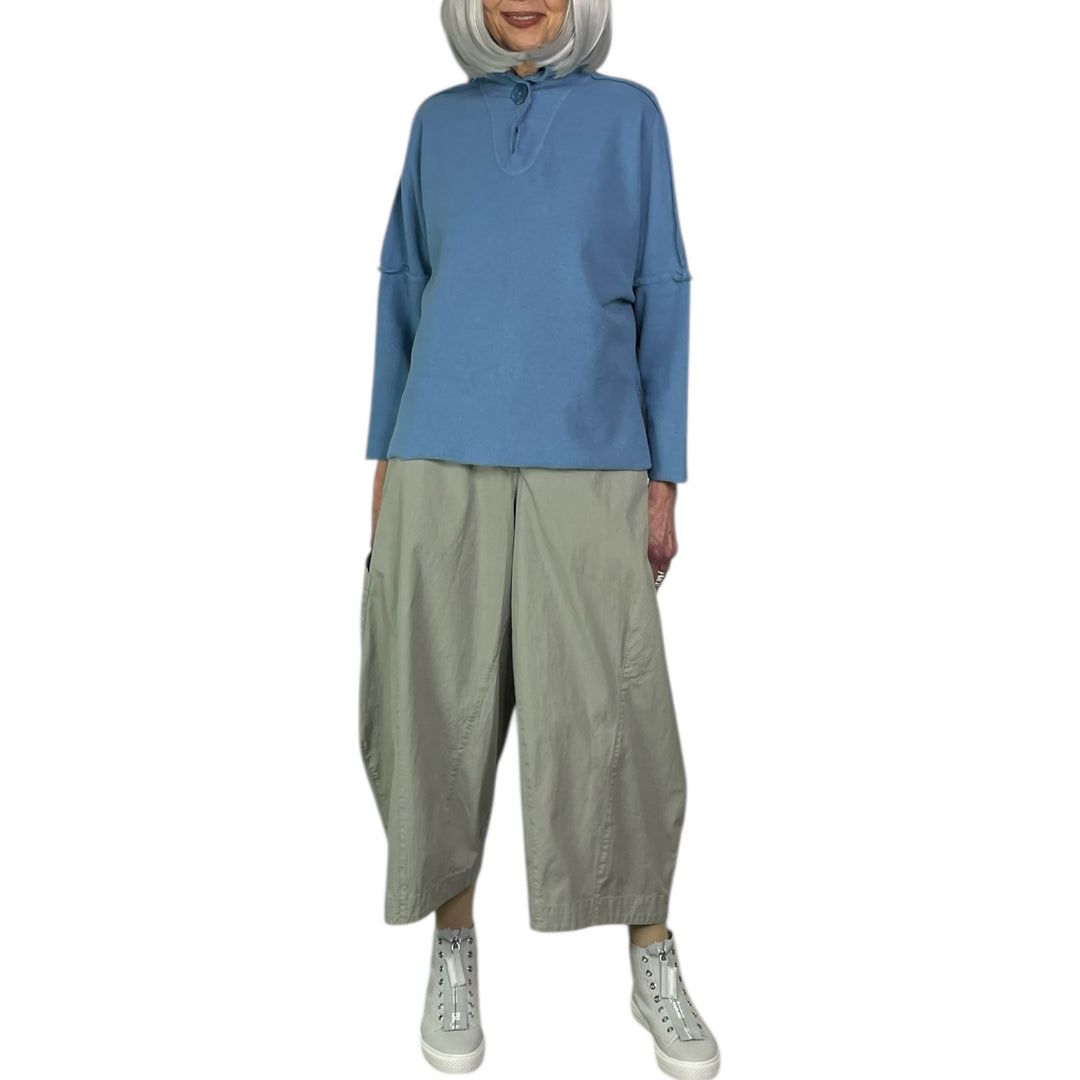 SNAP FRONT CROP PANT
