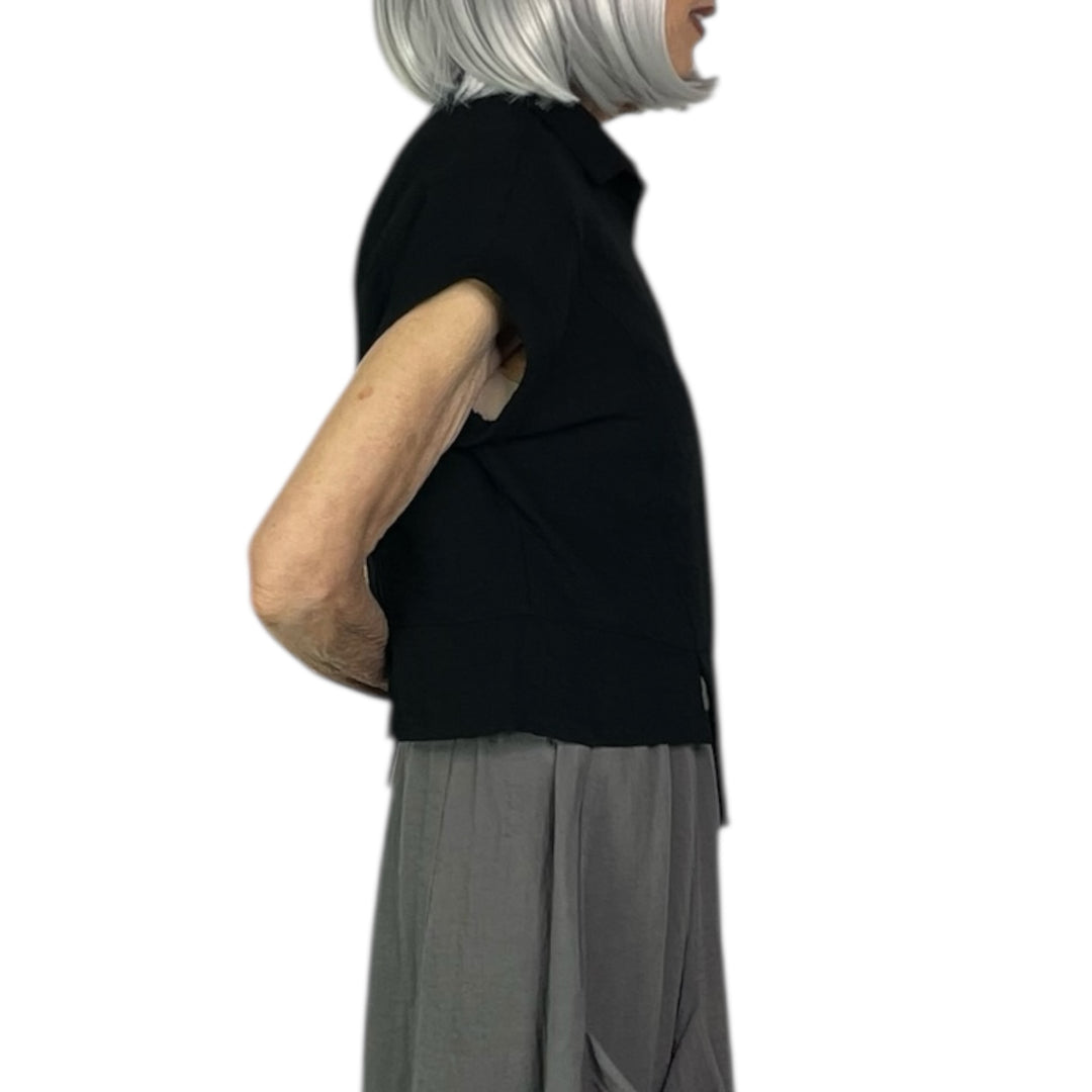 CRINKLE HALF PLACKET SHIRT