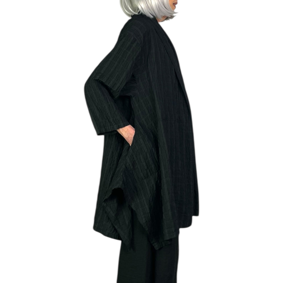 STRIPE CRINKLE GAIA COAT