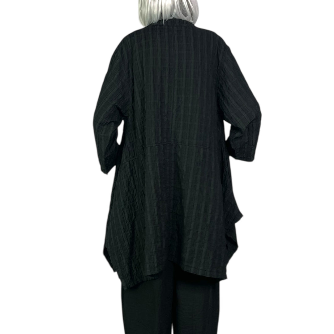 STRIPE CRINKLE GAIA COAT