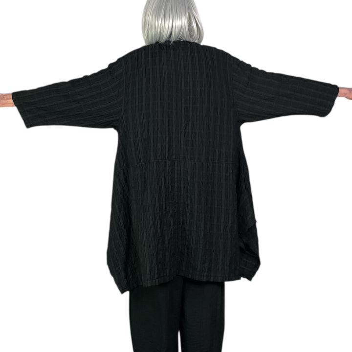 STRIPE CRINKLE GAIA COAT