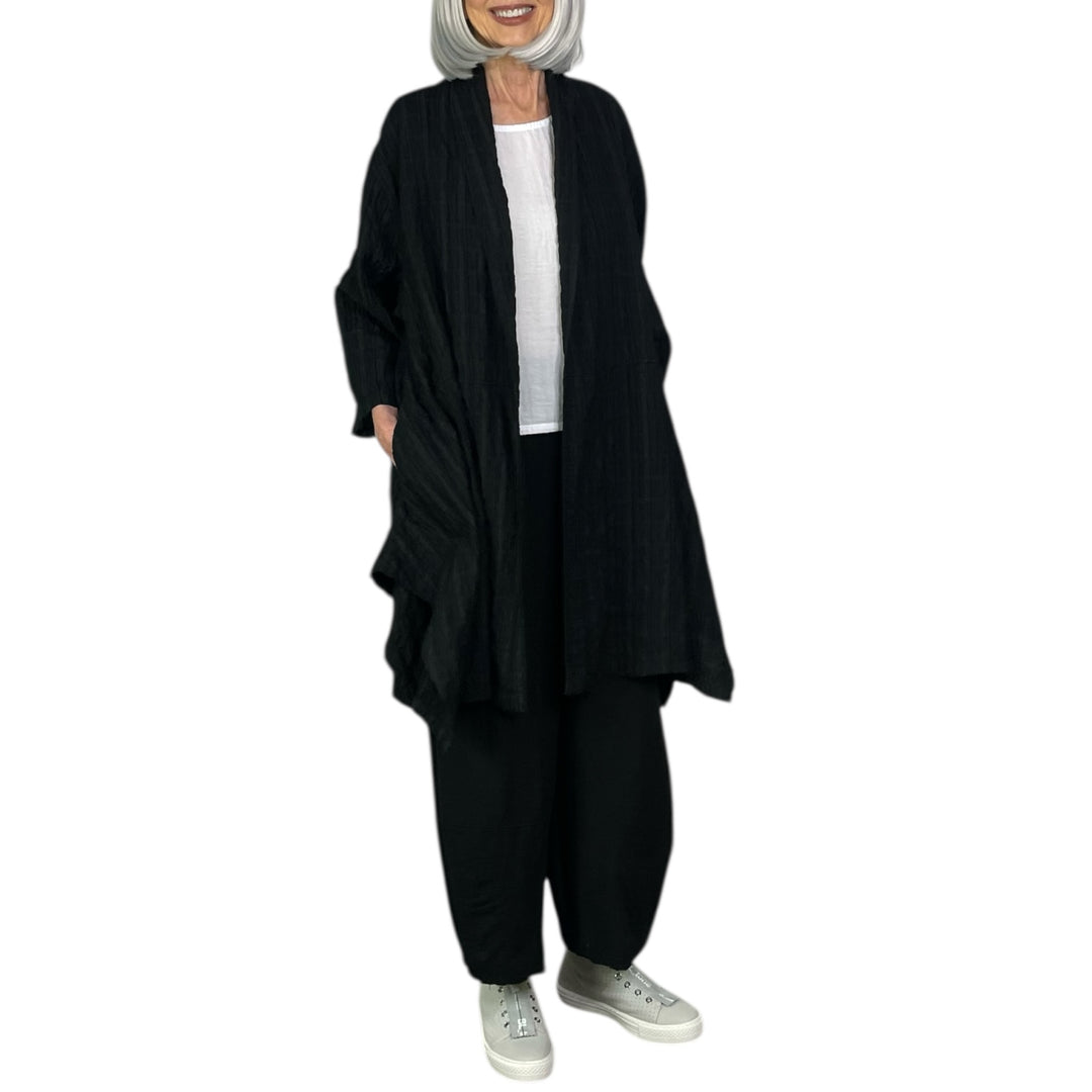 STRIPE CRINKLE GAIA COAT