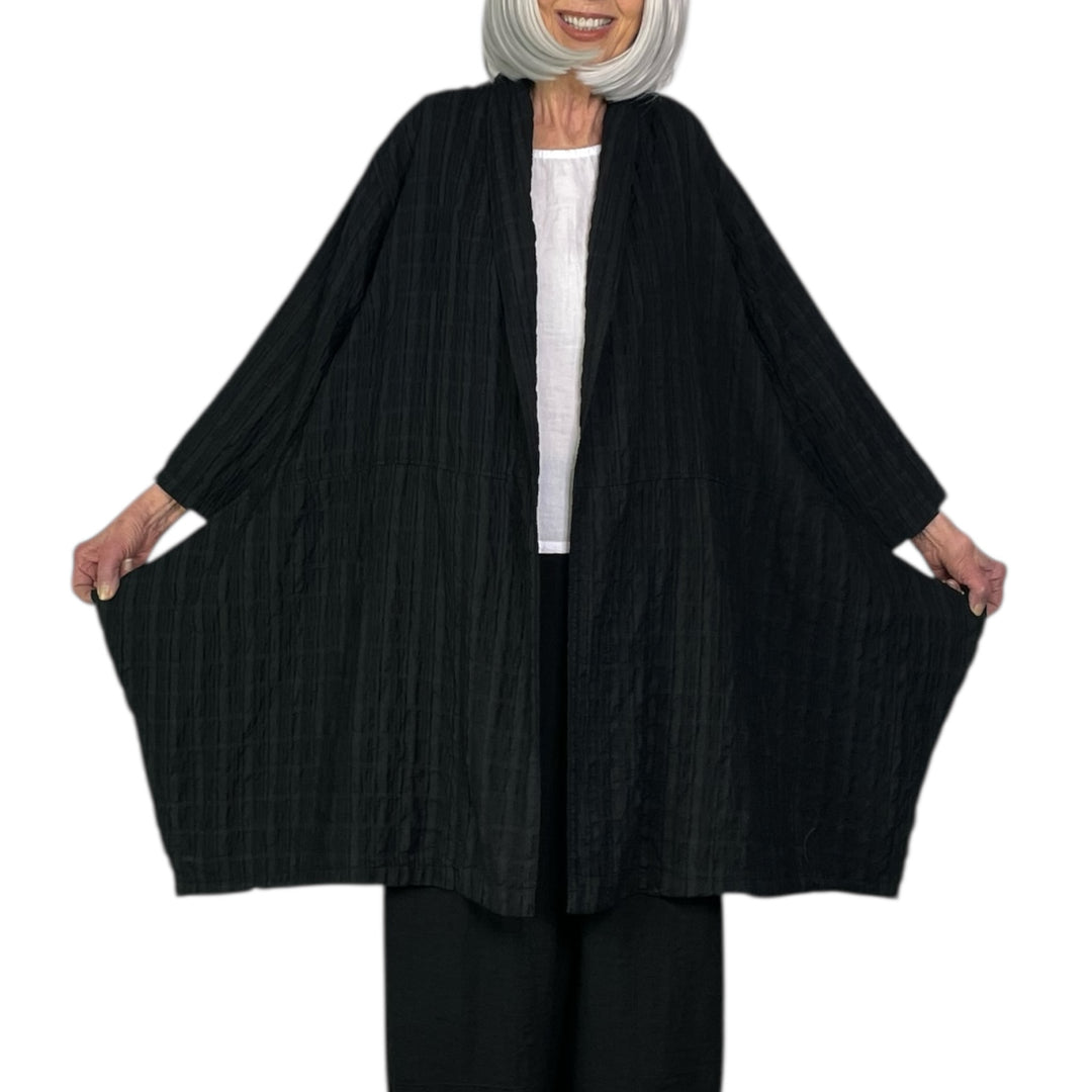 STRIPE CRINKLE GAIA COAT