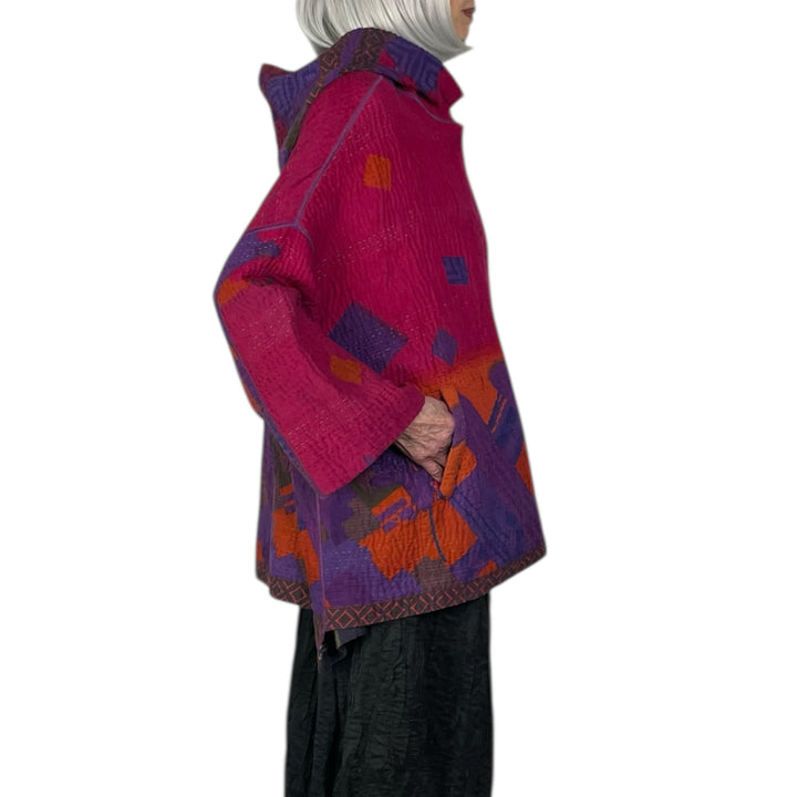 VINTAGE COTTON HOODIE PONCHO JACKET