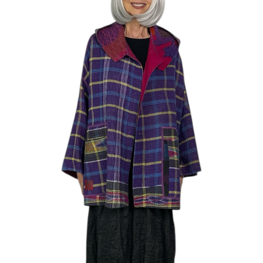 VINTAGE COTTON HOODIE PONCHO JACKET