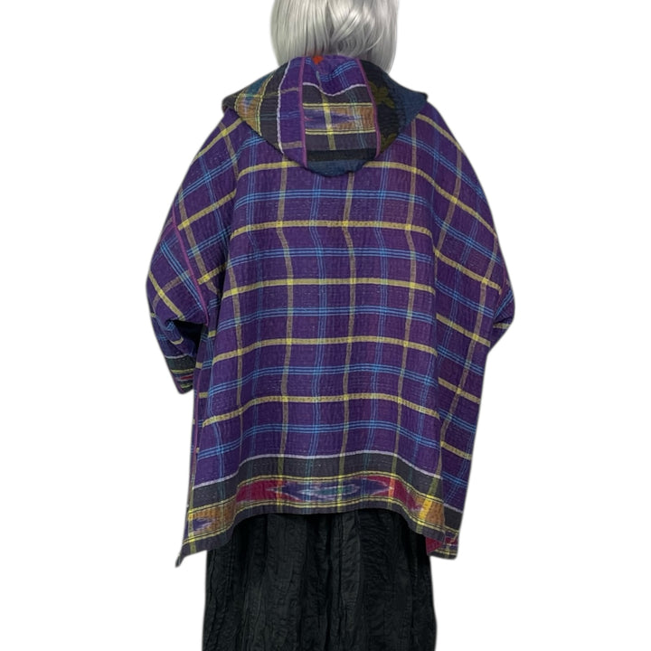 VINTAGE COTTON HOODIE PONCHO JACKET