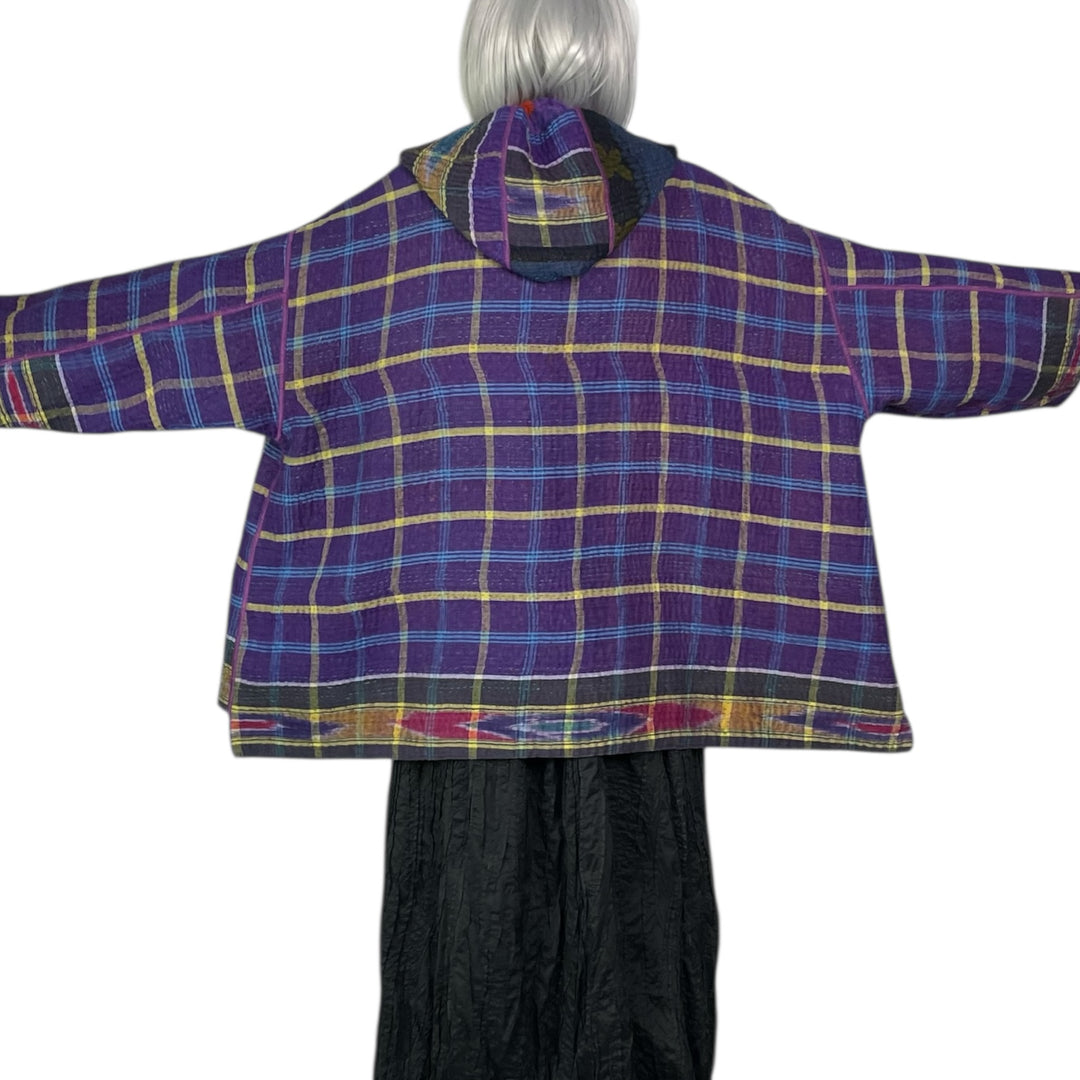 VINTAGE COTTON HOODIE PONCHO JACKET