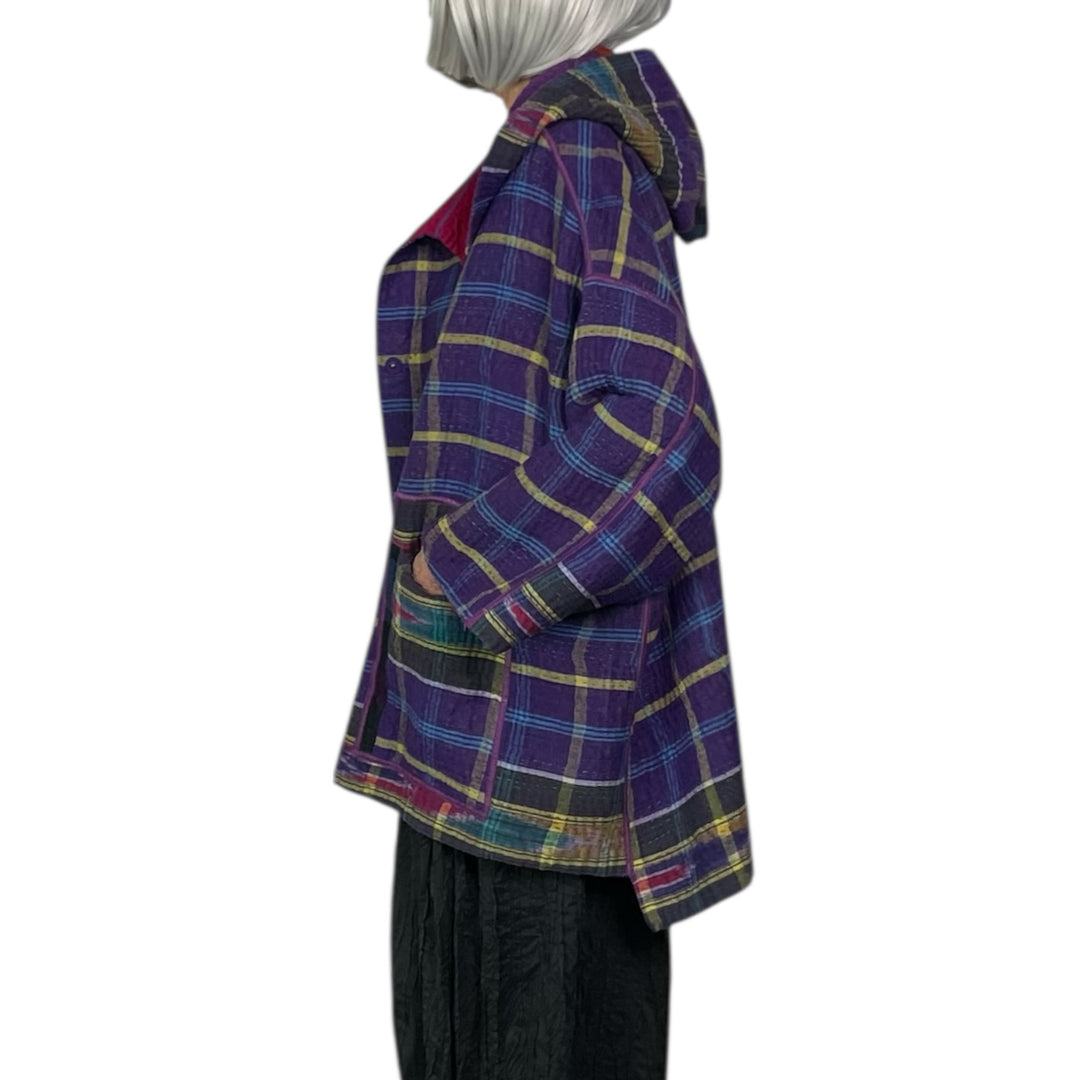 VINTAGE COTTON HOODIE PONCHO JACKET