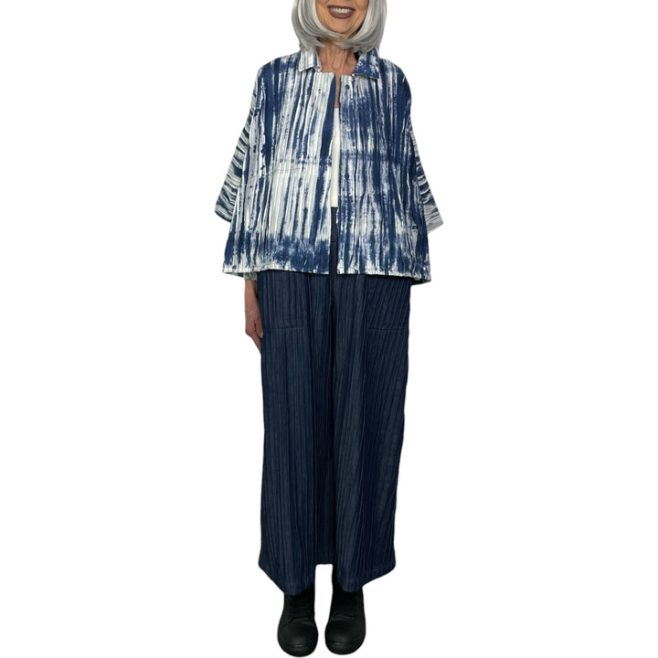 RIPPLE TUCK TIE DYE CROP JACKET