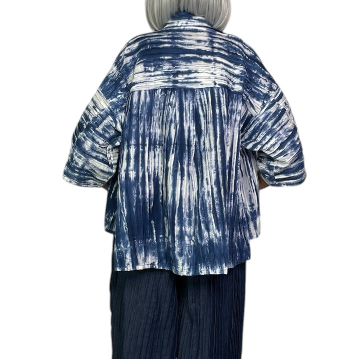 RIPPLE TUCK TIE DYE CROP JACKET