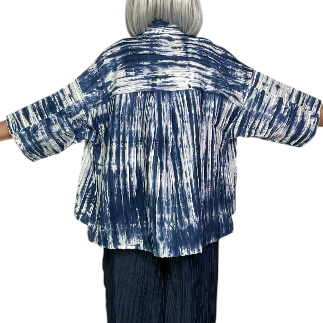 RIPPLE TUCK TIE DYE CROP JACKET