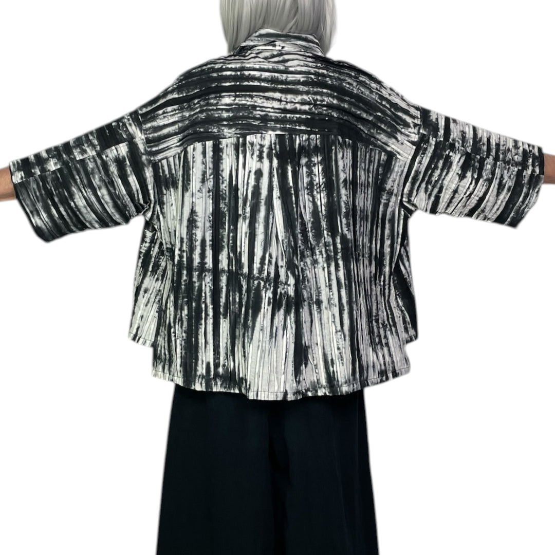 RIPPLE TUCK TIE DYE CROP JACKET