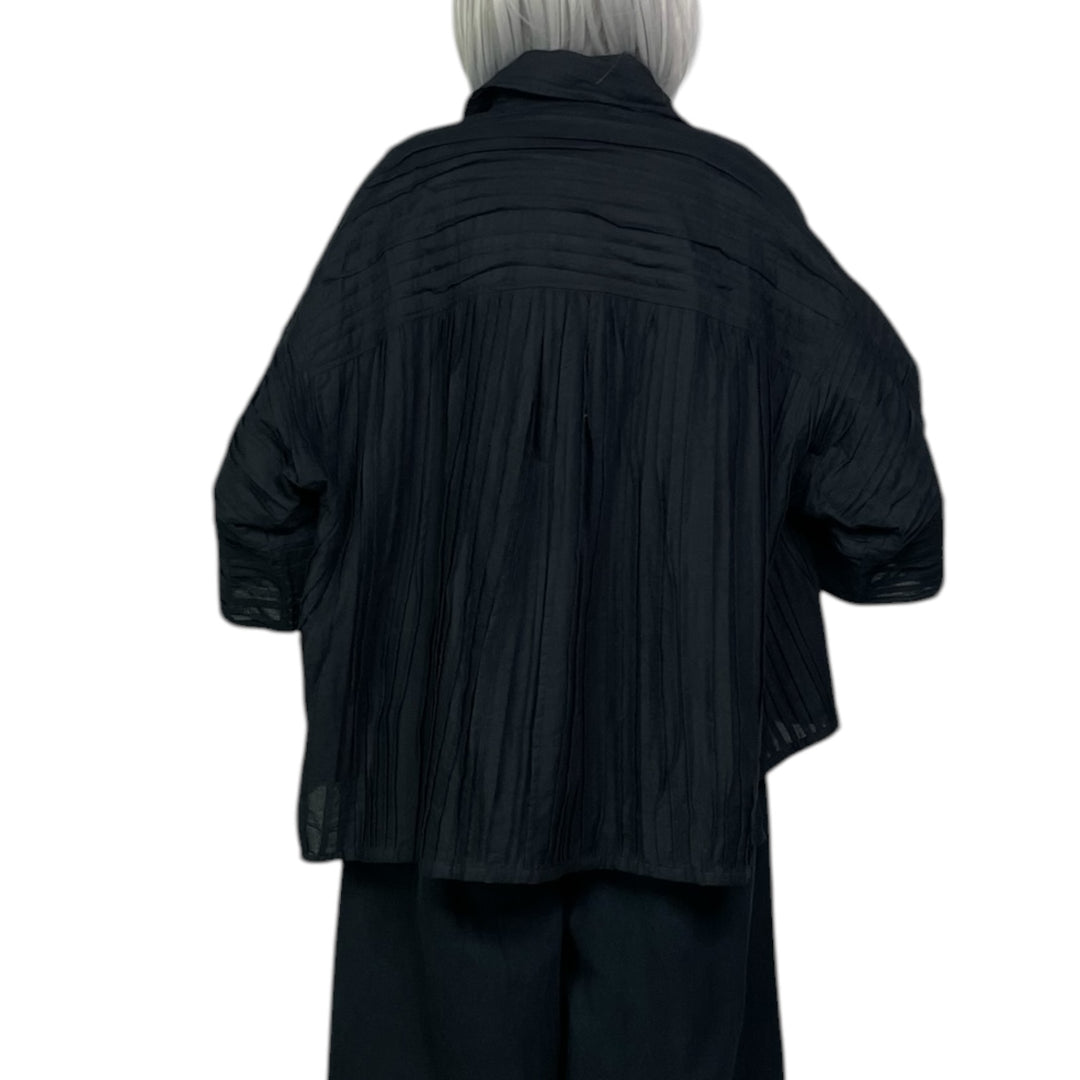 RIPPLE TUCK SOLID CROP JACKET
