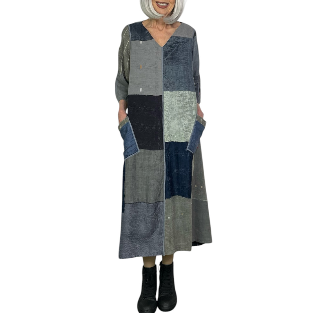 MOSAIC PATCH FLARE DRESS
