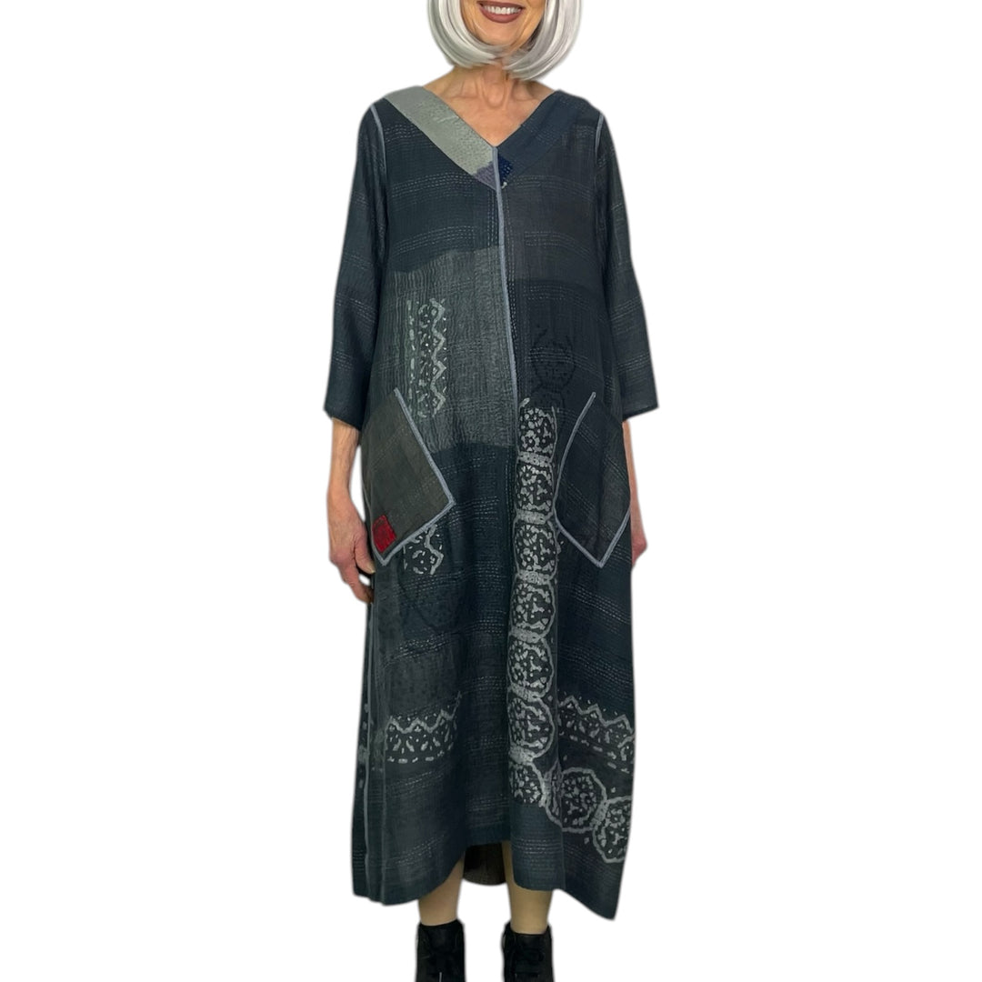 MOSAIC PATCH FLARE DRESS