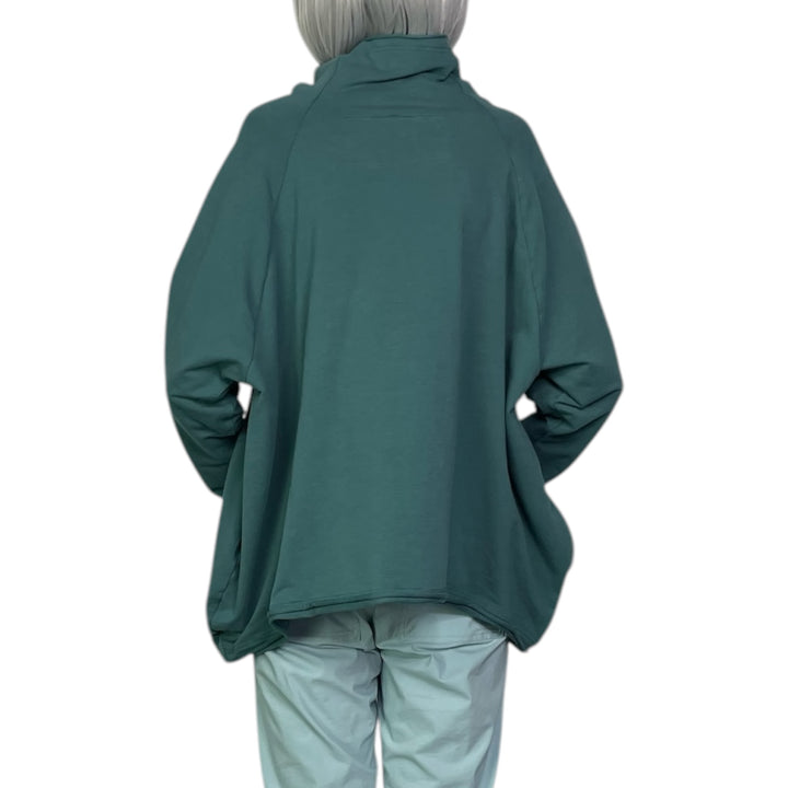 STAND COLLAR FRENCH TERRY TOP