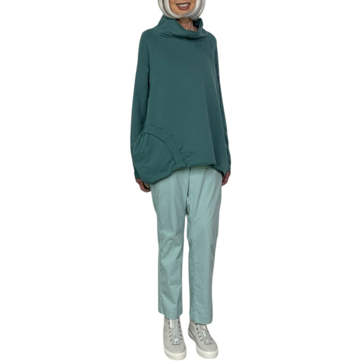 STAND COLLAR FRENCH TERRY TOP