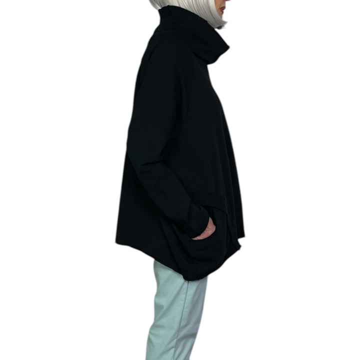 STAND COLLAR FRENCH TERRY TOP