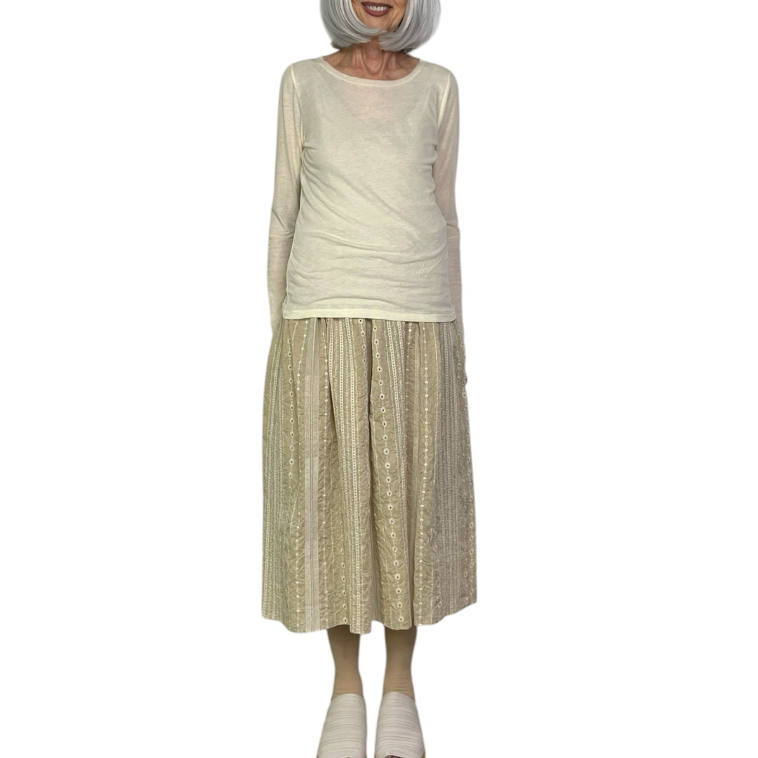 EYELET EMBROIDERED SKIRT