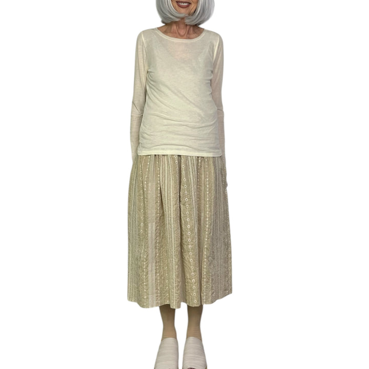 EYELET EMBROIDERED SKIRT