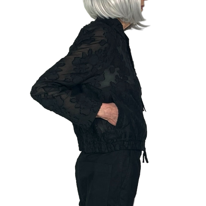 JACQUARD ZIP BOMBER JACKET