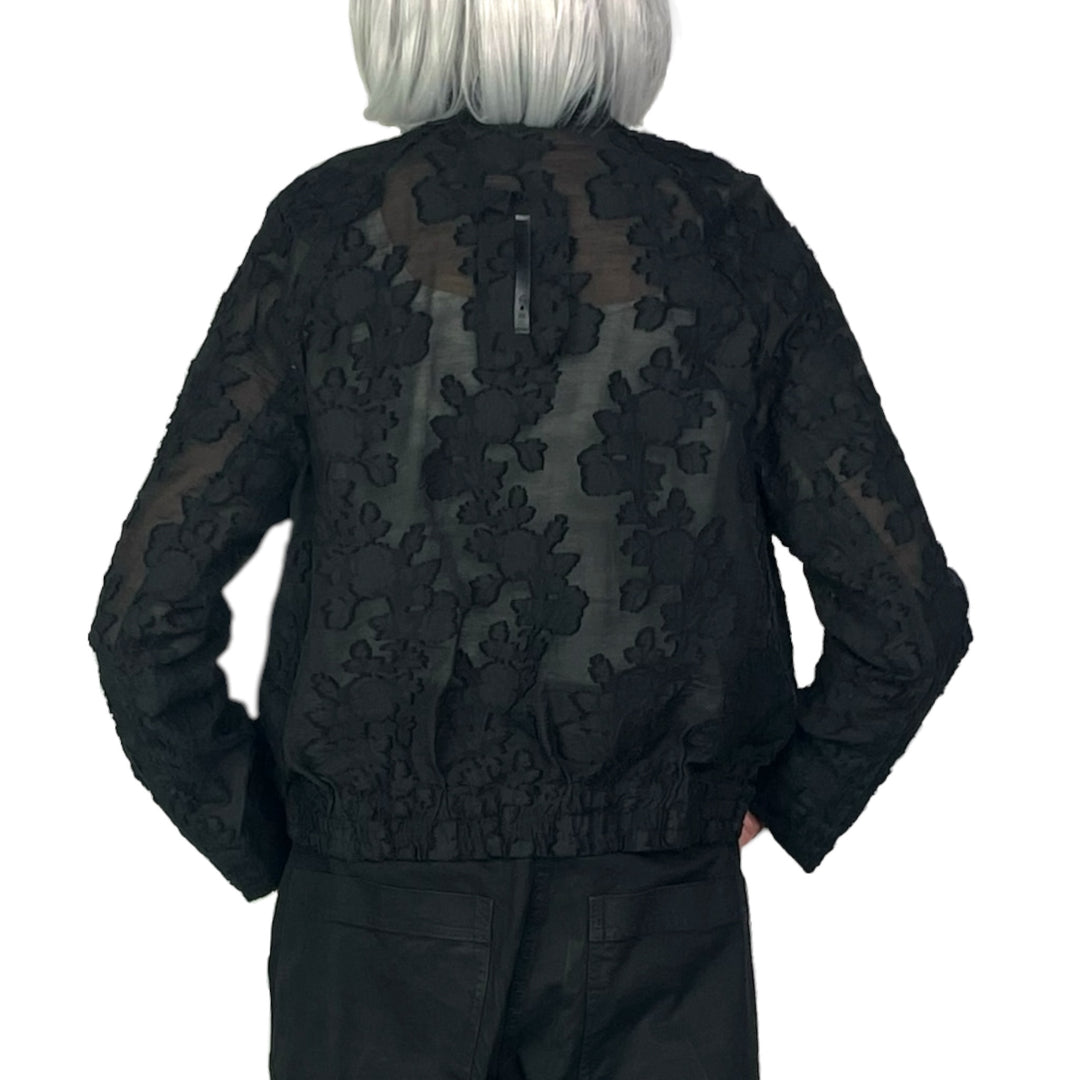 JACQUARD ZIP BOMBER JACKET