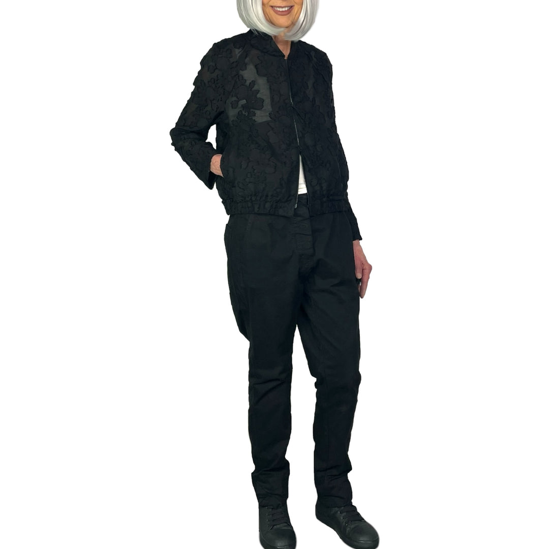 JACQUARD ZIP BOMBER JACKET