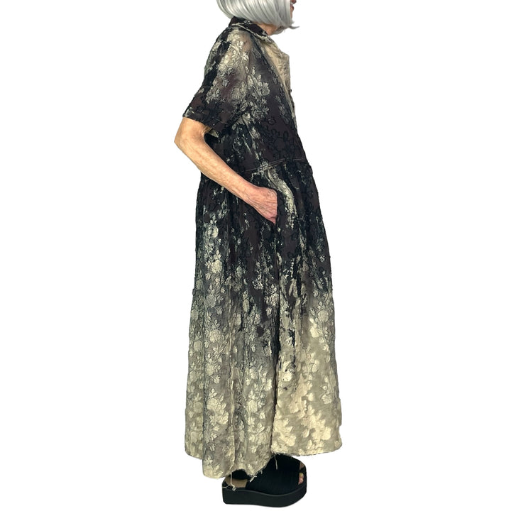 HAND PAINTED JACQUARD LONG DRESS