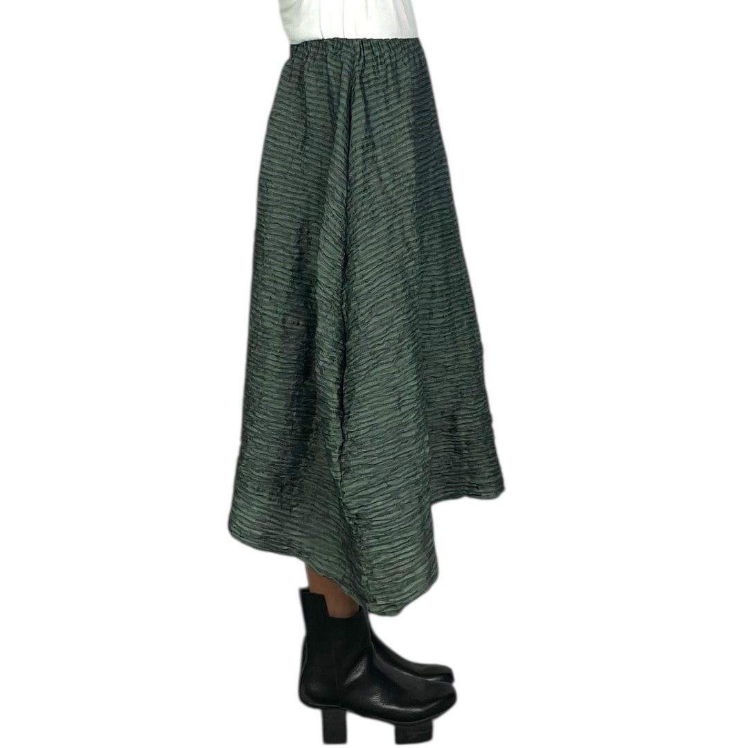 GAUZE BORDER HORIZONTAL PLEAT SKIRT