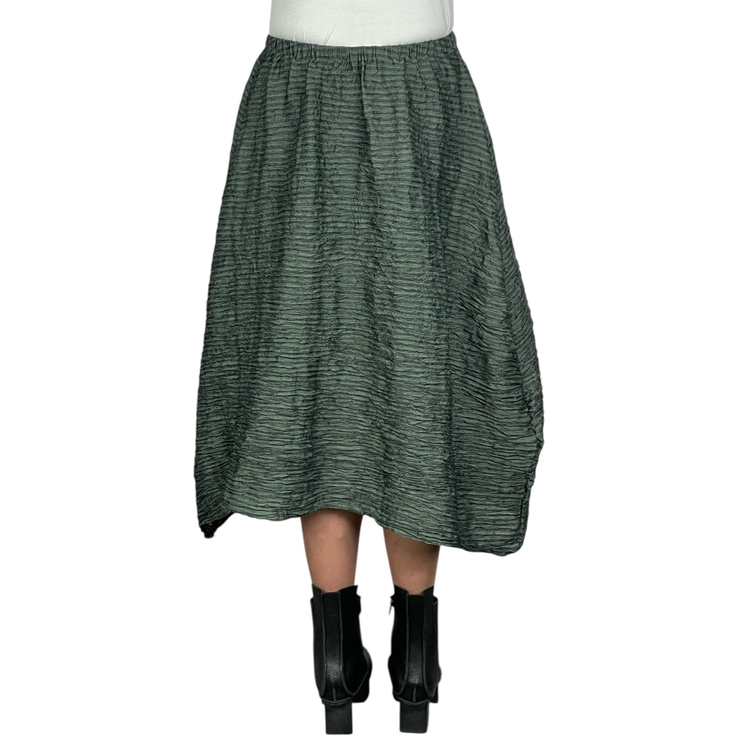 GAUZE BORDER HORIZONTAL PLEAT SKIRT