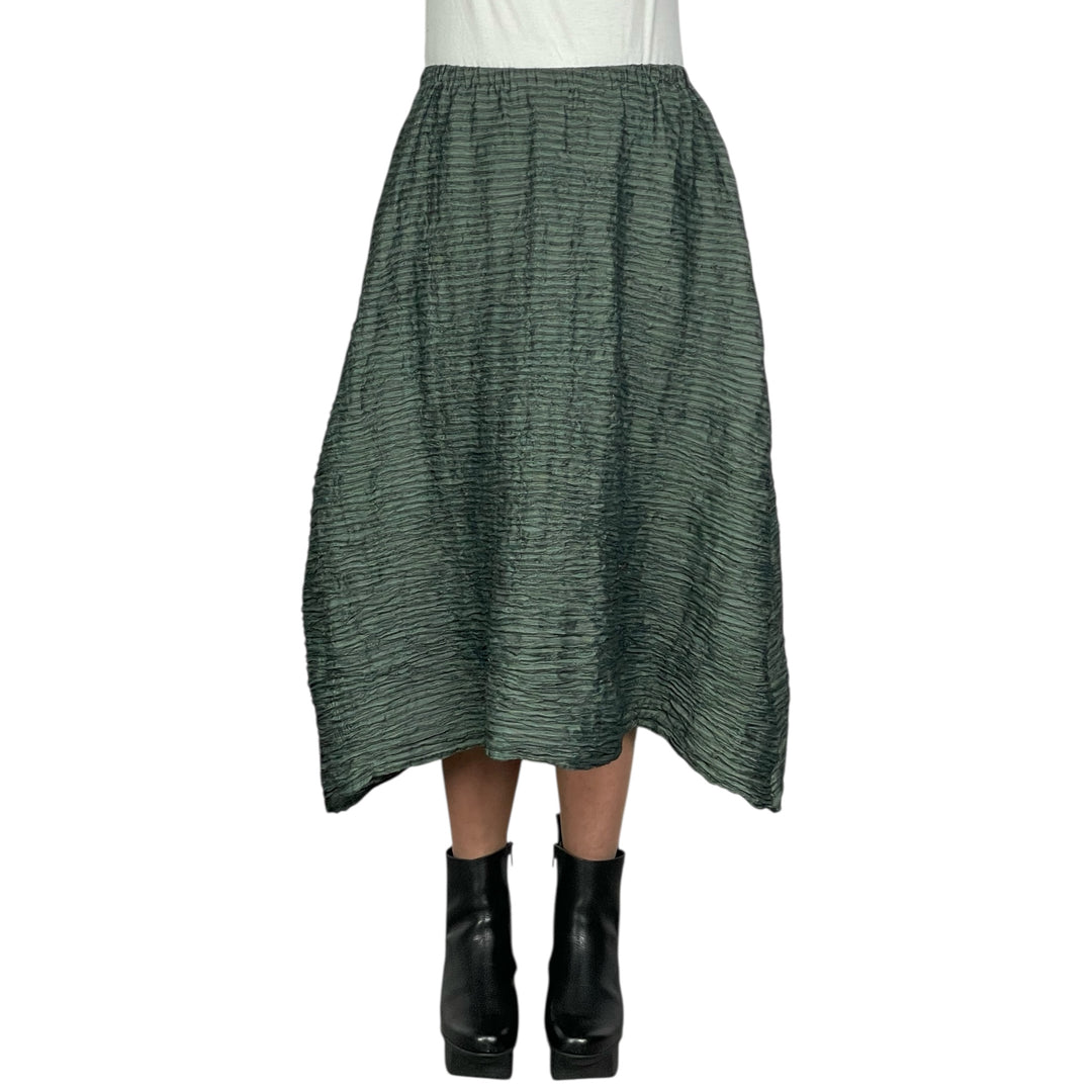 GAUZE BORDER HORIZONTAL PLEAT SKIRT