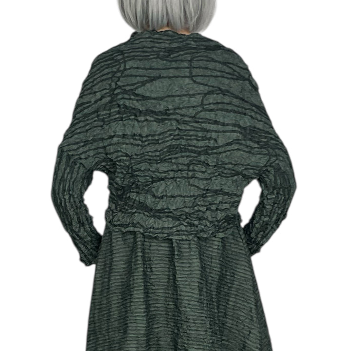 LINES PRINT CRINKLE PLEAT TOP