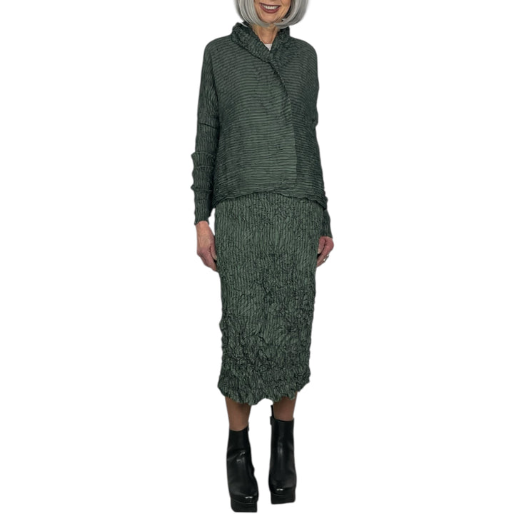 GAUZE BORDER HORIZONTAL PLEAT JACKET