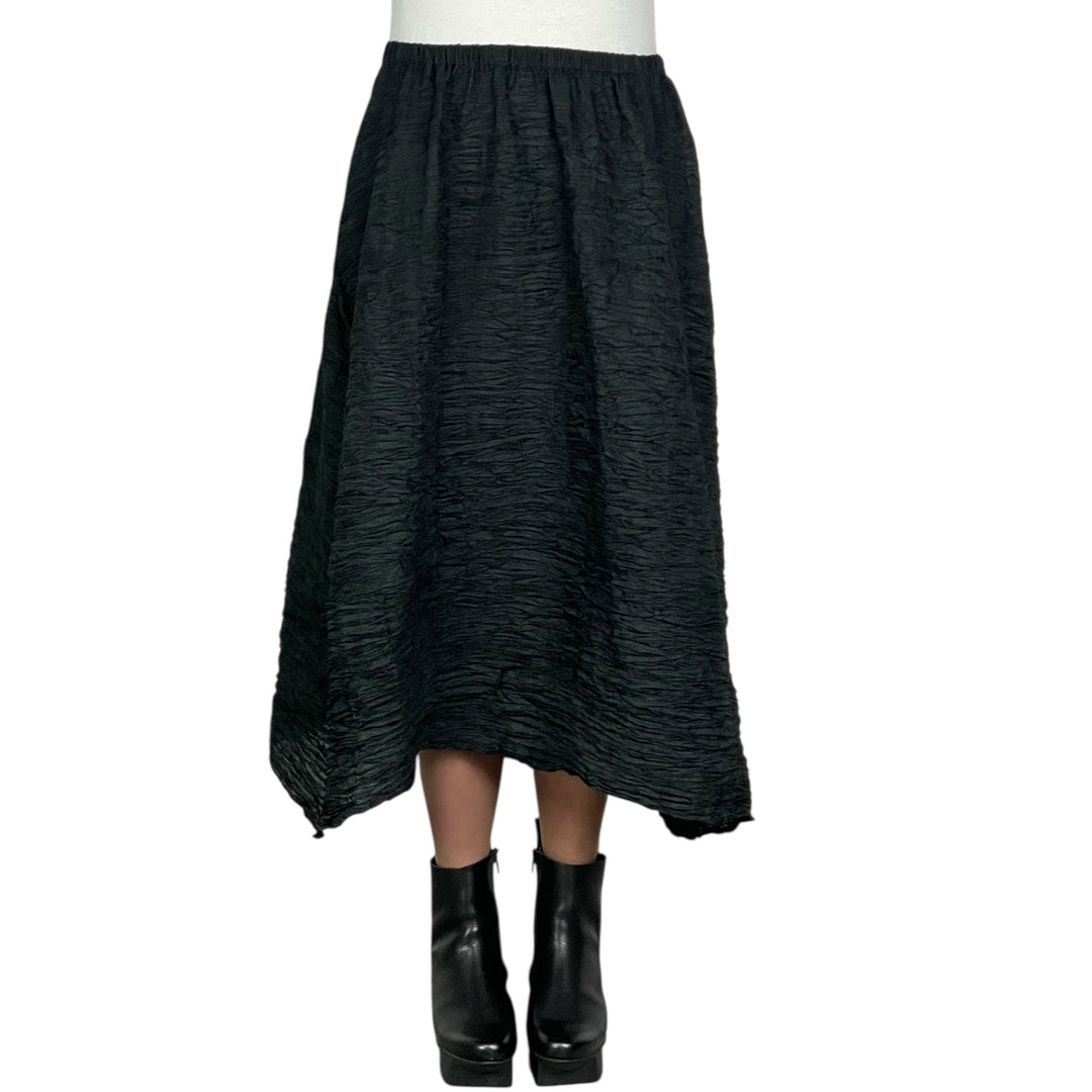 GAUZE BORDER HORIZONTAL PLEAT SKIRT