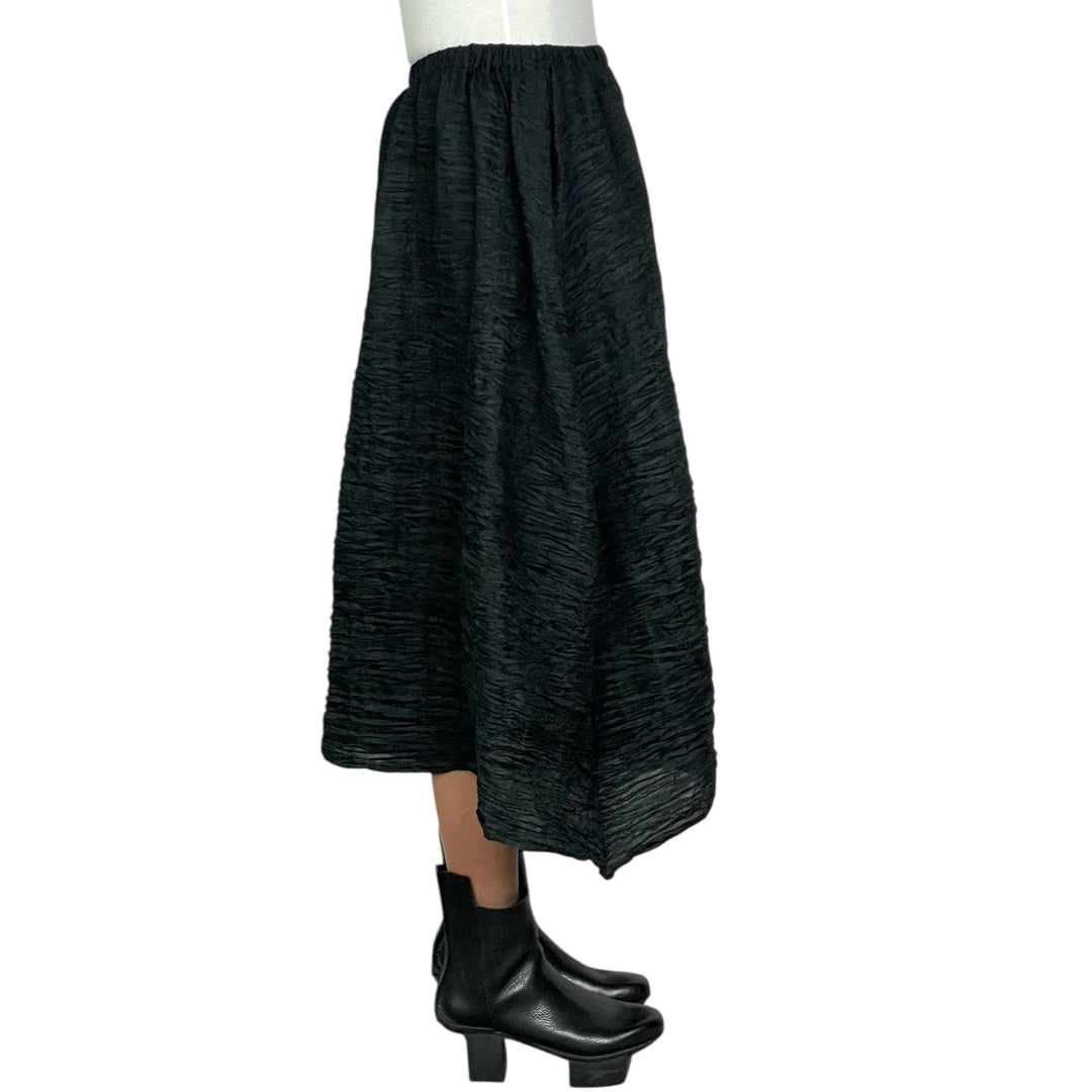 GAUZE BORDER HORIZONTAL PLEAT SKIRT