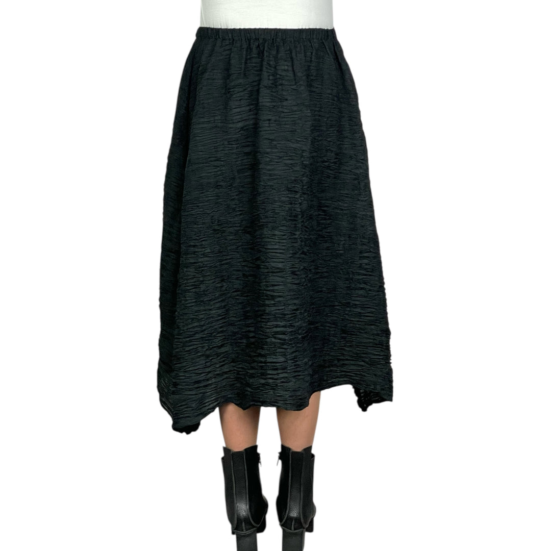 GAUZE BORDER HORIZONTAL PLEAT SKIRT