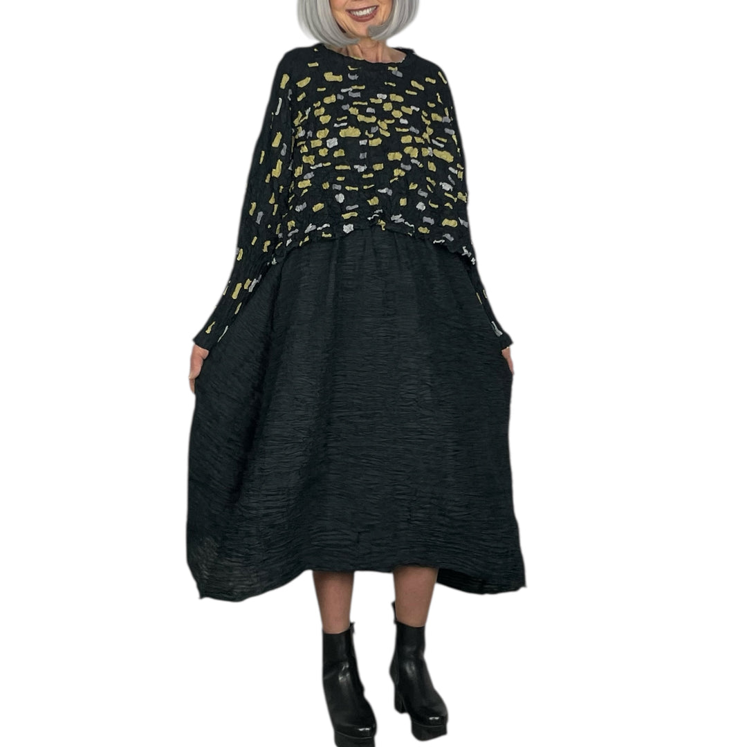 GAUZE BORDER HORIZONTAL PLEAT SKIRT
