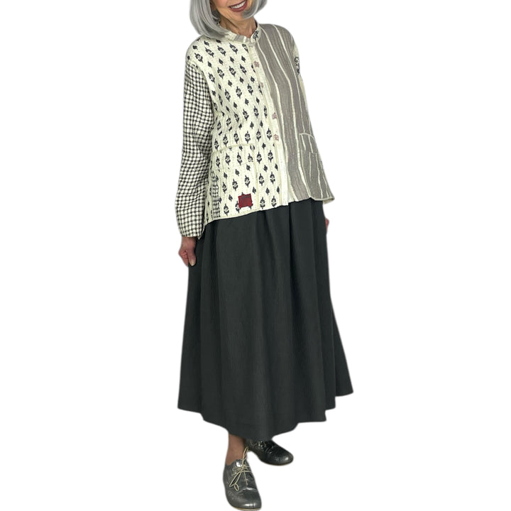 RIPPLE TUCKED GATHER SKIRT