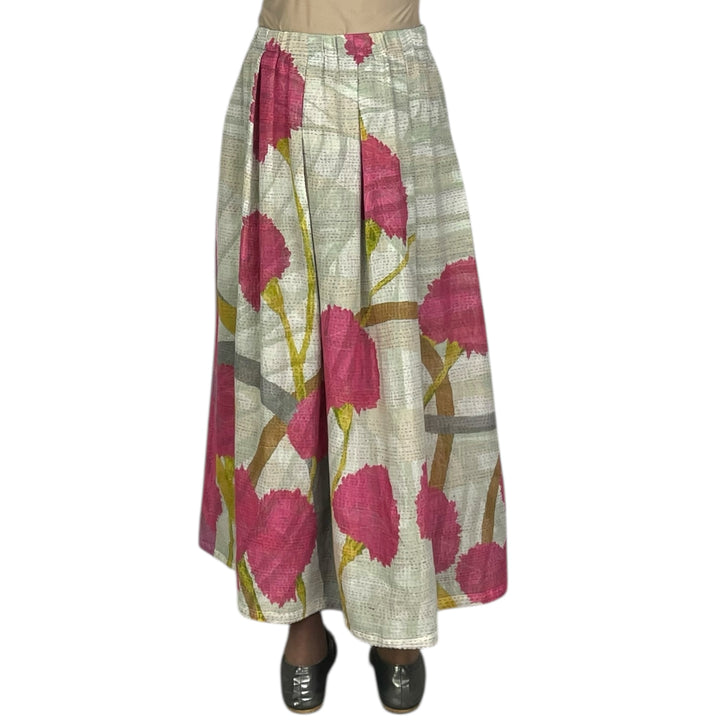 MARIGOLD PRINT TUCKED GATHER SKIRT